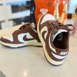 Nike Brown and White Low-Top Athletic Sneakers
